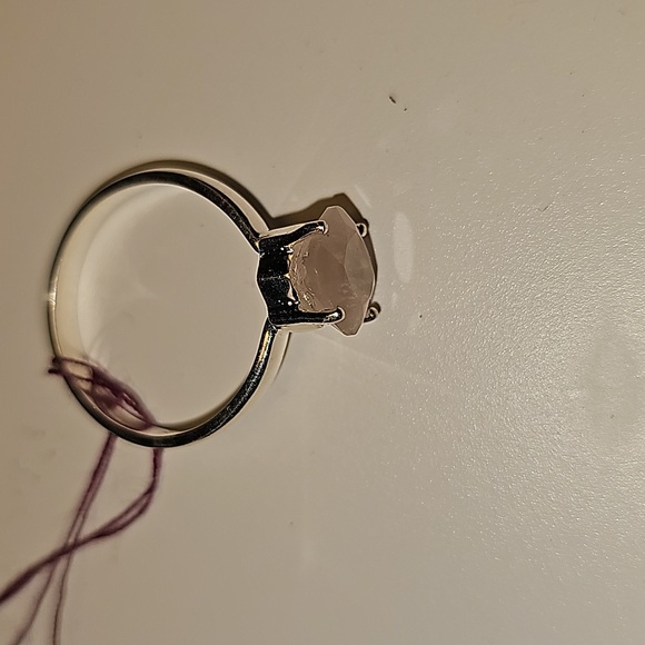 Faceted morganite ring size 8.5  Sterling Silver - Picture 10 of 11